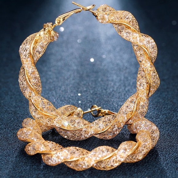 Gold plated hoop earrings - Picture 1 of 3